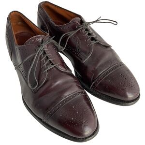 Allen Edmonds Vintage Sanford Burgundy Leather Derby Dress Shoes Men’s 9.5 EEE